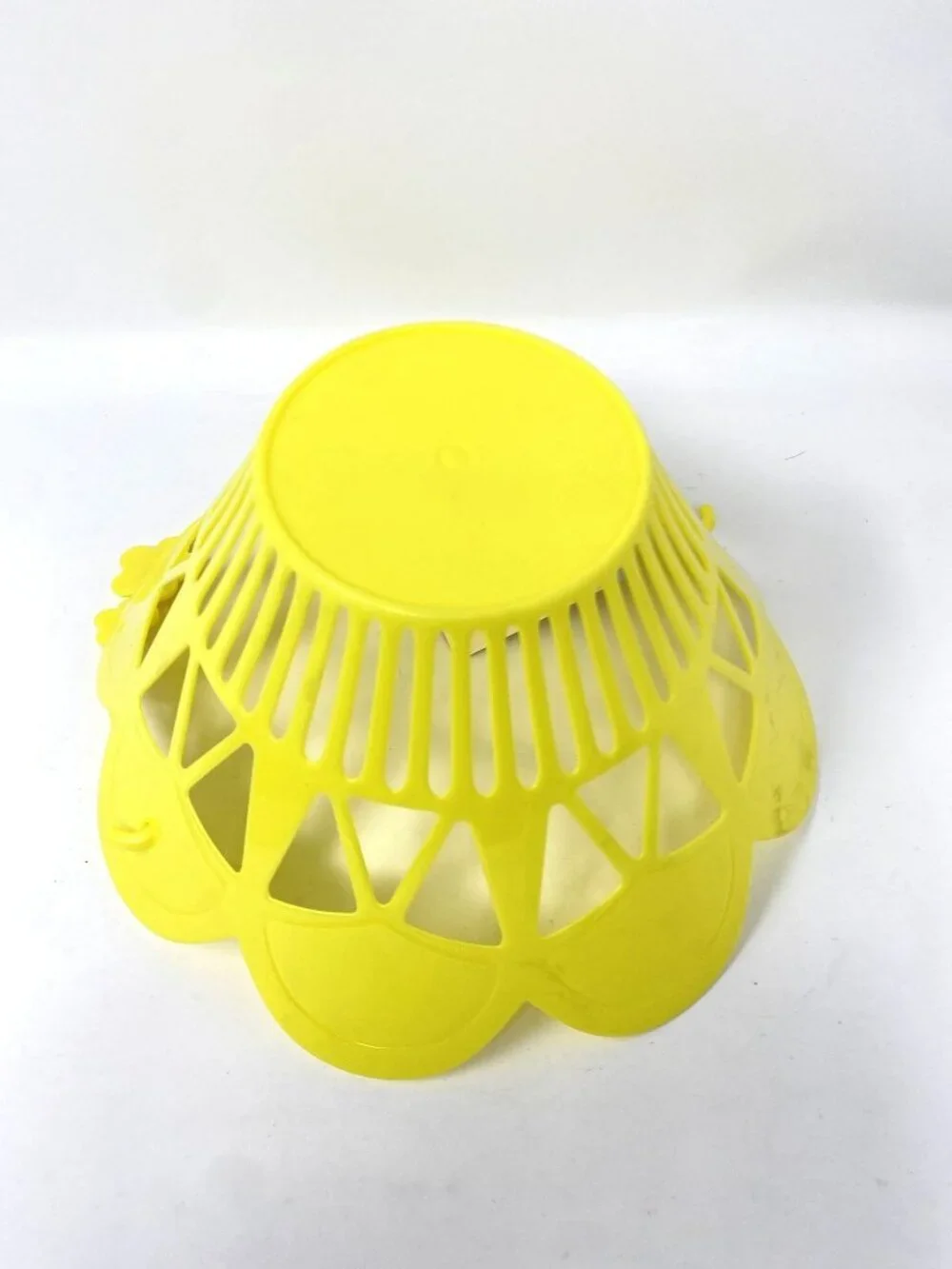 Vintage Retro Style Plastic Scallop Easter Basket Yellow - Spritz™ Spring Decor